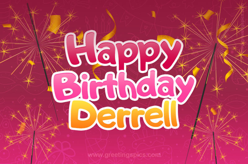 Happy Birthday Derrell Image with sparklers