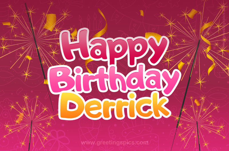 Happy Birthday Derrick Image with sparklers