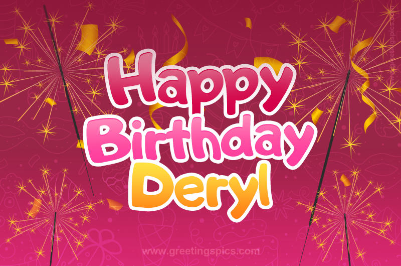 Happy Birthday Deryl Image with sparklers