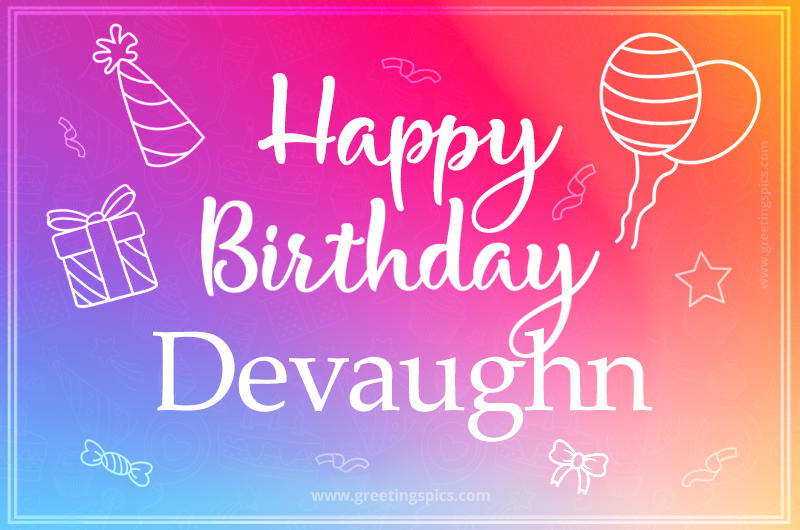 Colorful Happy Birthday Card For Devaughn