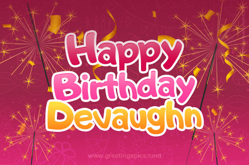 Happy Birthday Devaughn Image with sparklers