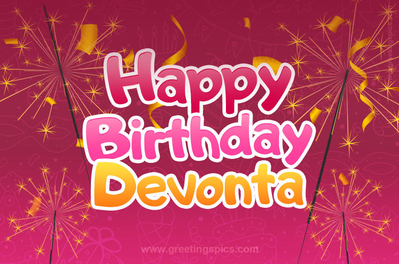 Happy Birthday Devonta Image with sparklers