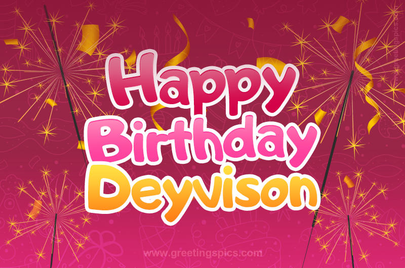 Happy Birthday Deyvison Image with sparklers