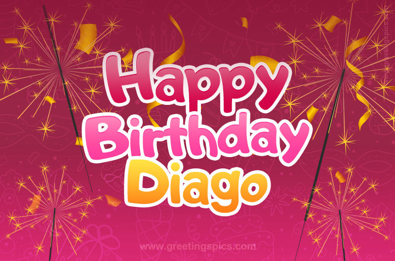 Happy Birthday Diago Image with sparklers