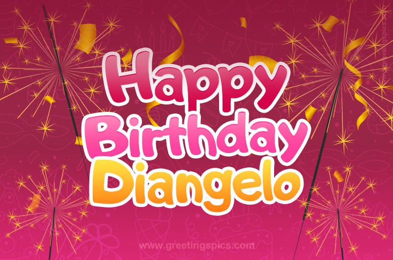 Happy Birthday Diangelo Image with sparklers