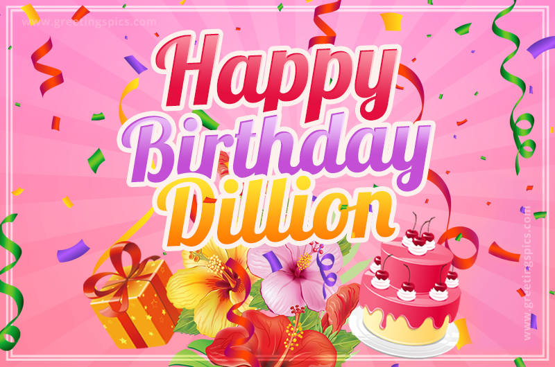 Beautiful Birthday Card for Dillion with pink background