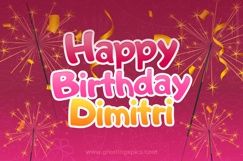 Happy Birthday Dimitri Image with sparklers