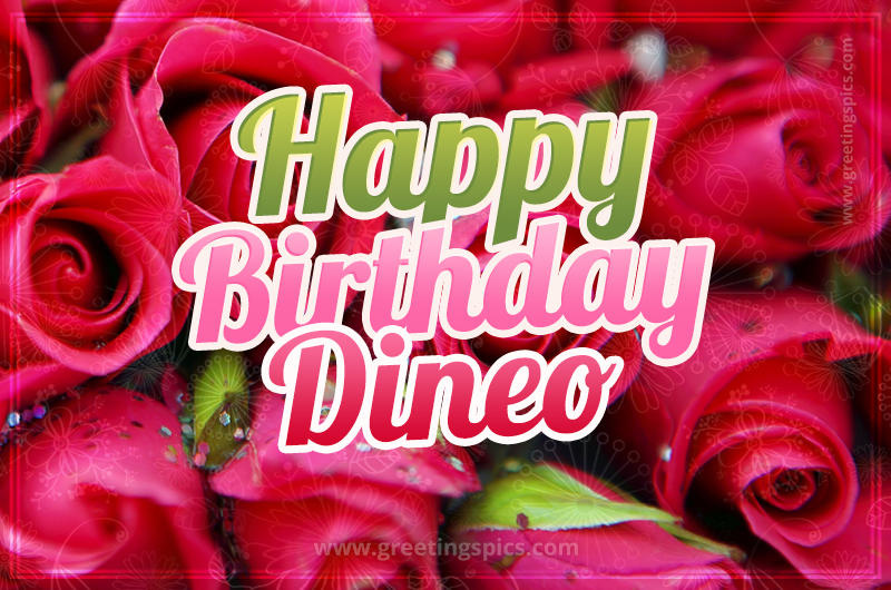 Happy Birthday Dineo beautiful Image with red roses