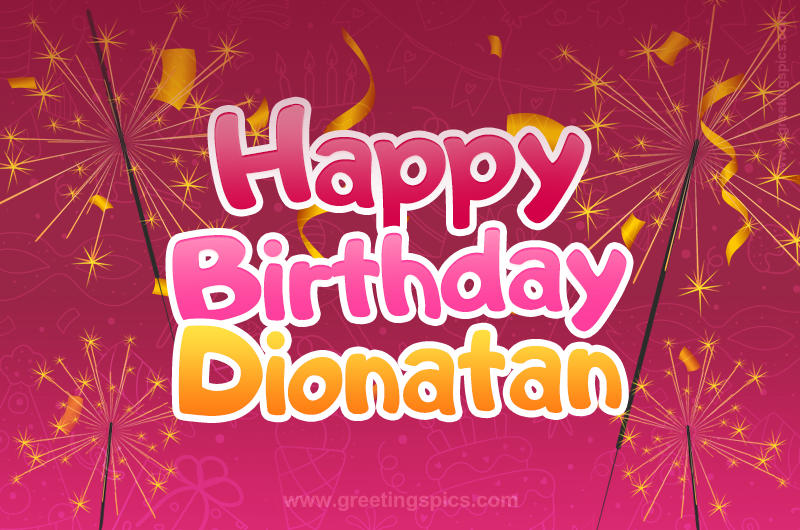 Happy Birthday Dionatan Image with sparklers