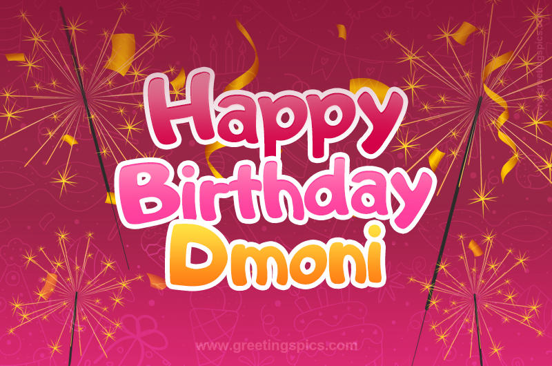 Happy Birthday Dmoni Image with sparklers