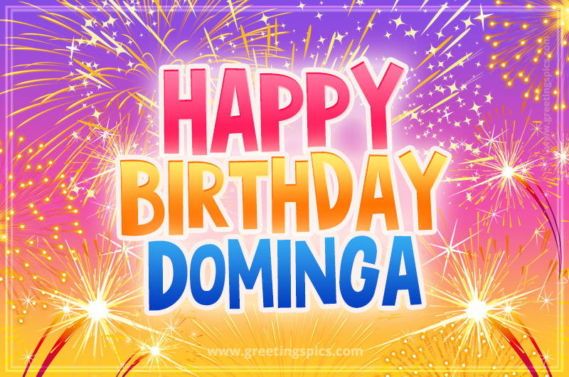 Happy Birthday Dominga Picture with fireworks