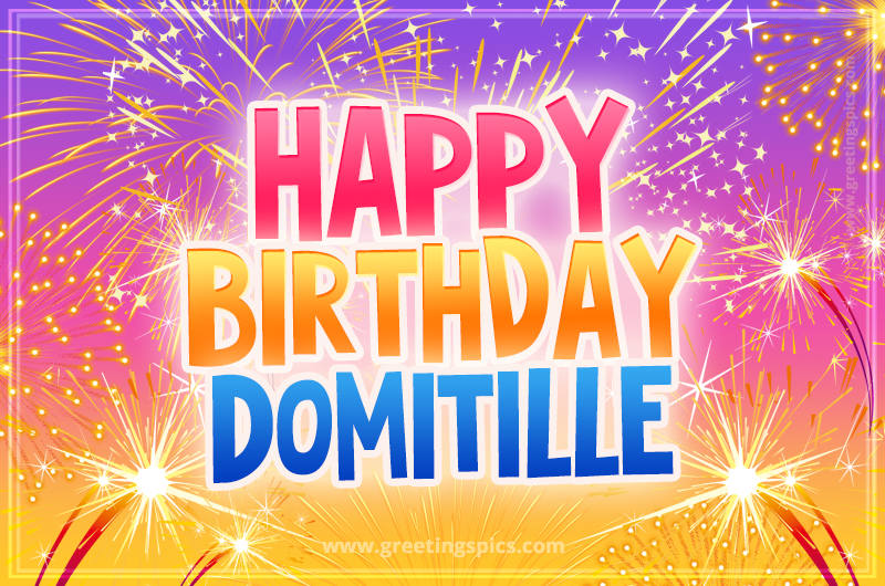 Happy Birthday Domitille Picture with fireworks