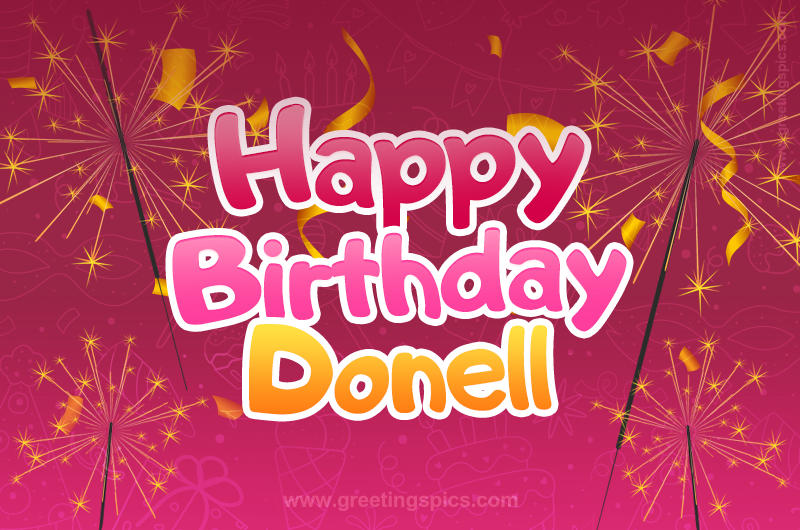 Happy Birthday Donell Image with sparklers