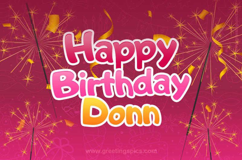 Happy Birthday Donn Image with sparklers