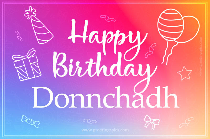 Colorful Happy Birthday Card For Donnchadh