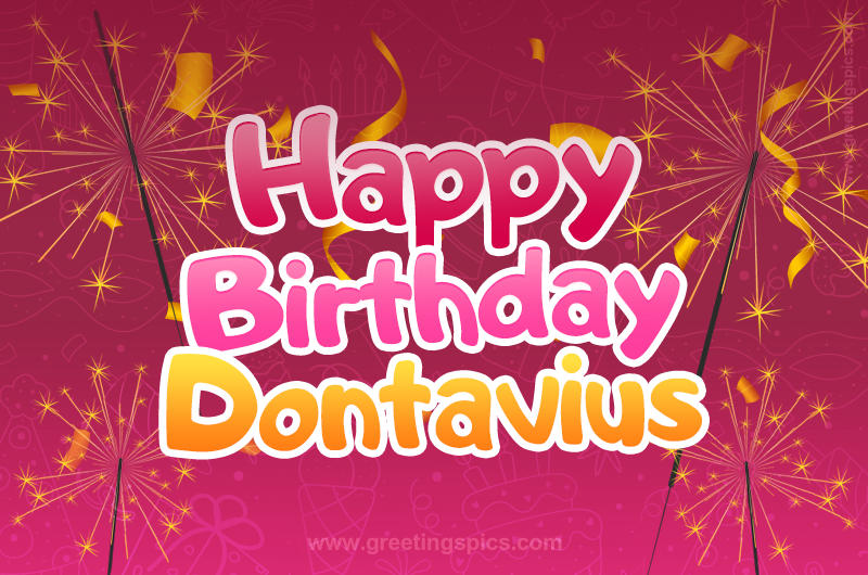 Happy Birthday Dontavius Image with sparklers