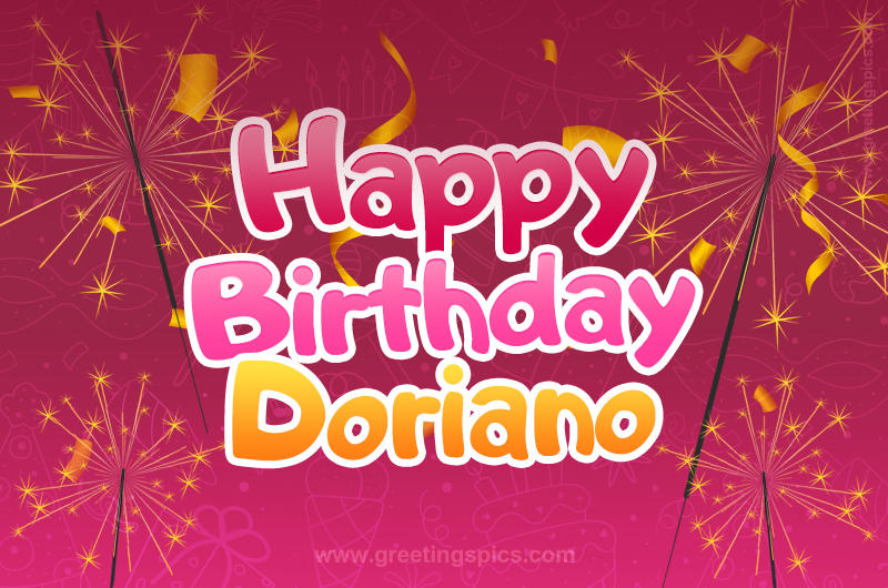 Happy Birthday Doriano Image with sparklers