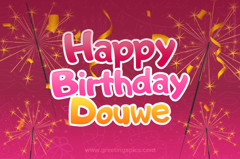 Happy Birthday Douwe Image with sparklers