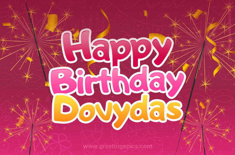 Happy Birthday Dovydas Image with sparklers