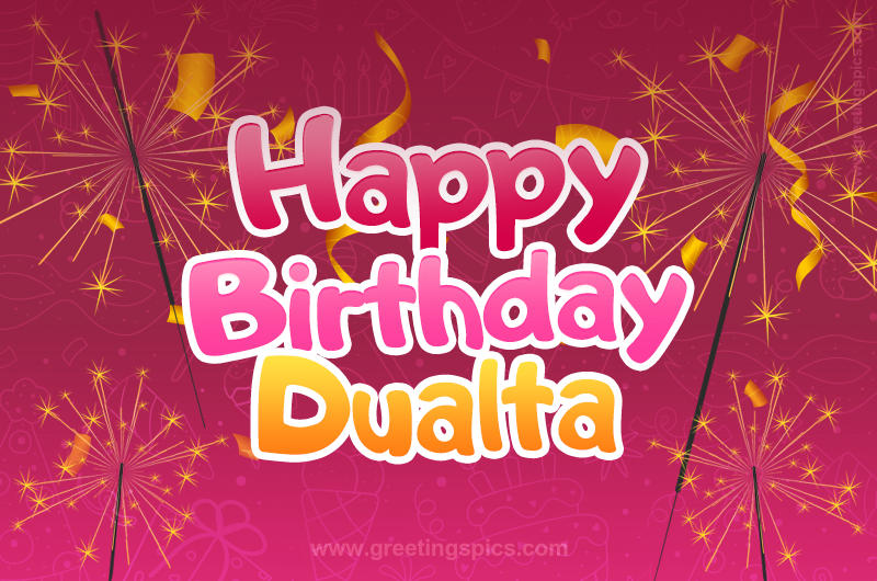 Happy Birthday Dualta Image with sparklers