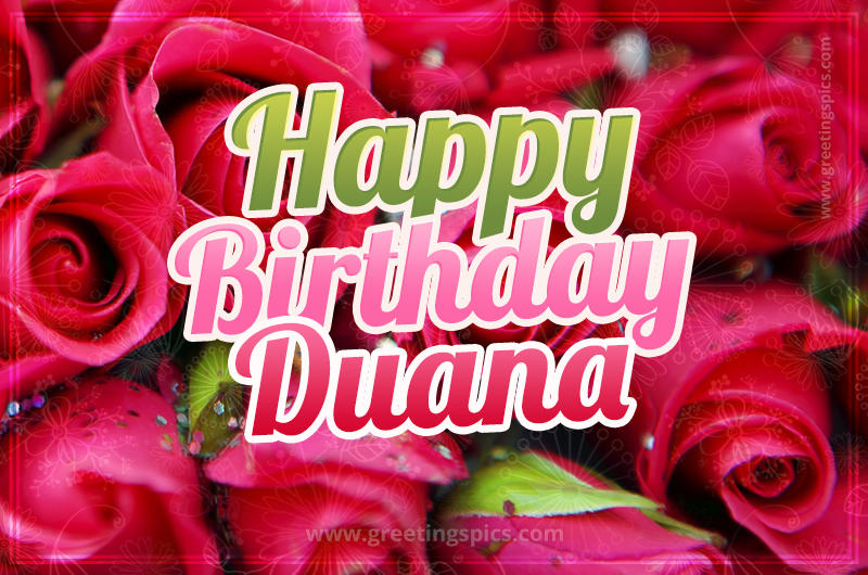 Happy Birthday Duana beautiful Image with red roses