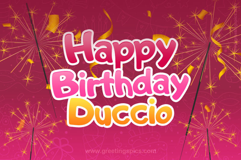 Happy Birthday Duccio Image with sparklers