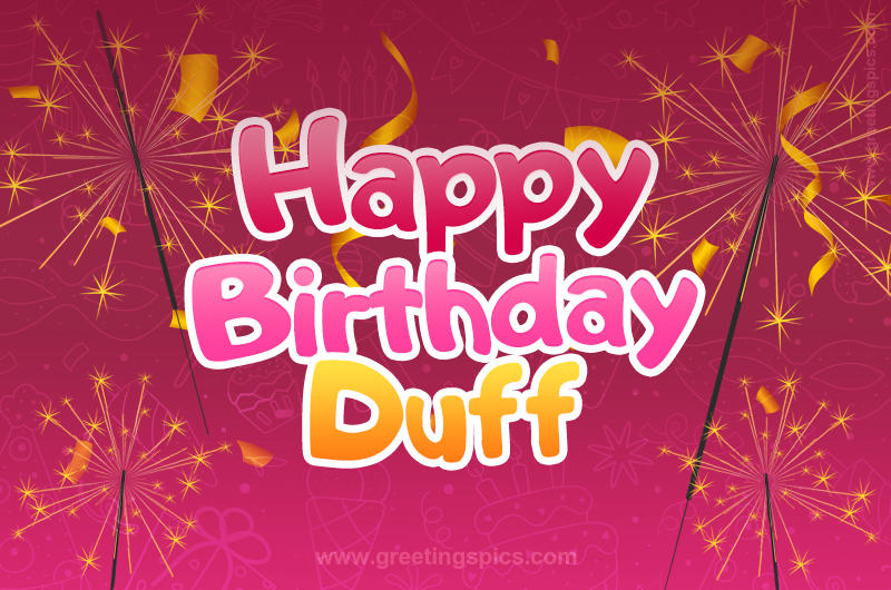 Happy Birthday Duff Image with sparklers