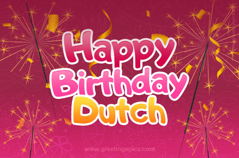 Happy Birthday Dutch Image with sparklers