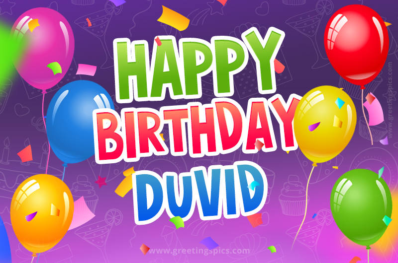 Happy Birthday Duvid Festive Greeting Card