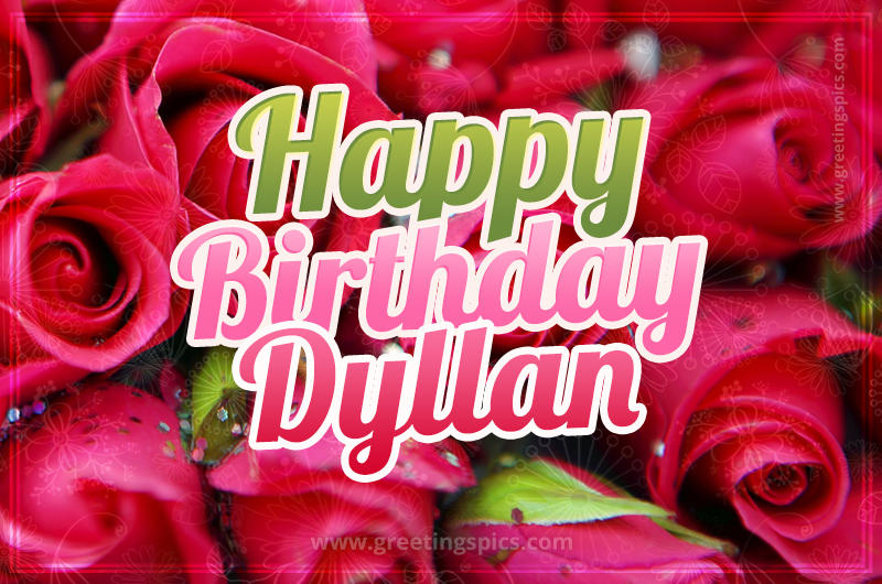 Happy Birthday Dyllan beautiful Image with red roses