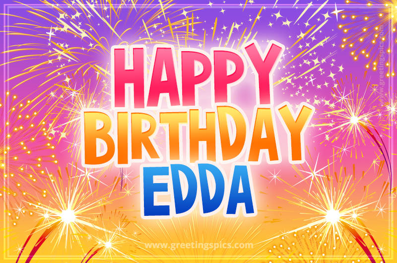 Happy Birthday Edda Picture with fireworks