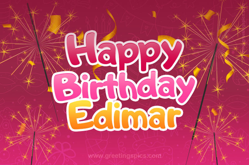 Happy Birthday Edimar Image with sparklers