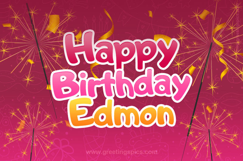 Happy Birthday Edmon Image with sparklers