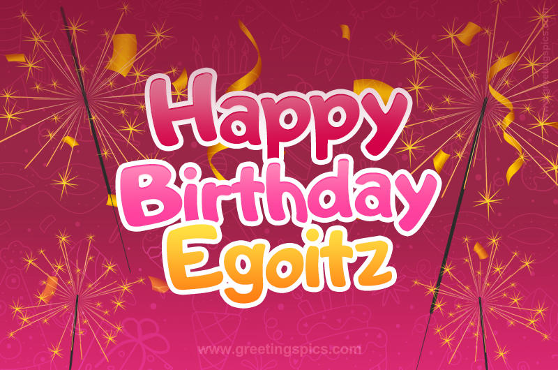 Happy Birthday Egoitz Image with sparklers