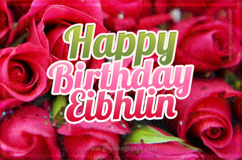 Happy Birthday Eibhlin beautiful Image with red roses