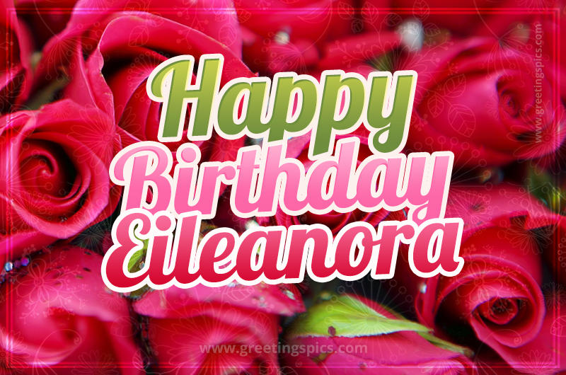 Happy Birthday Eileanora beautiful Image with red roses