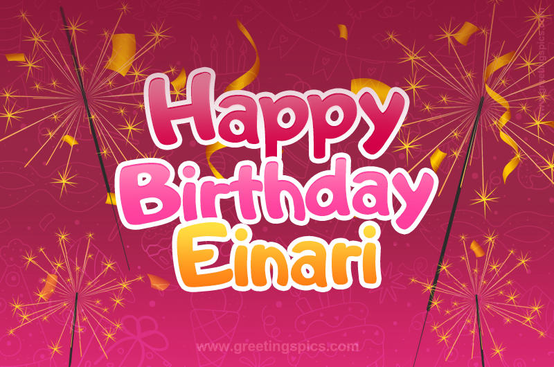 Happy Birthday Einari Image with sparklers