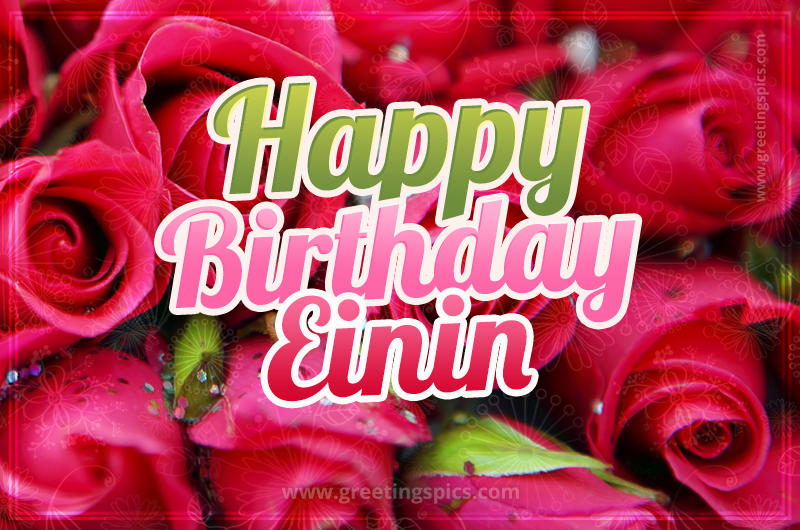 Happy Birthday Einin beautiful Image with red roses