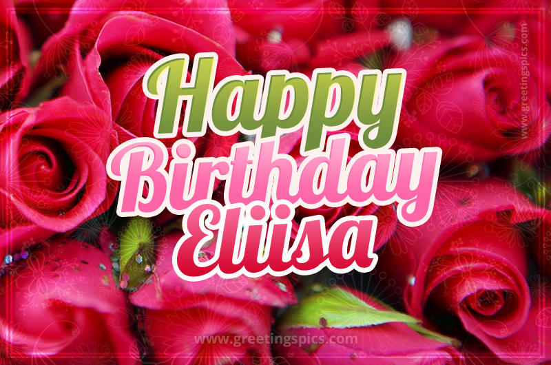 Happy Birthday Eliisa beautiful Image with red roses