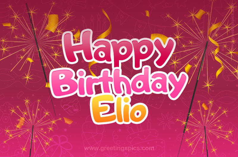 Happy Birthday Elio Image with sparklers