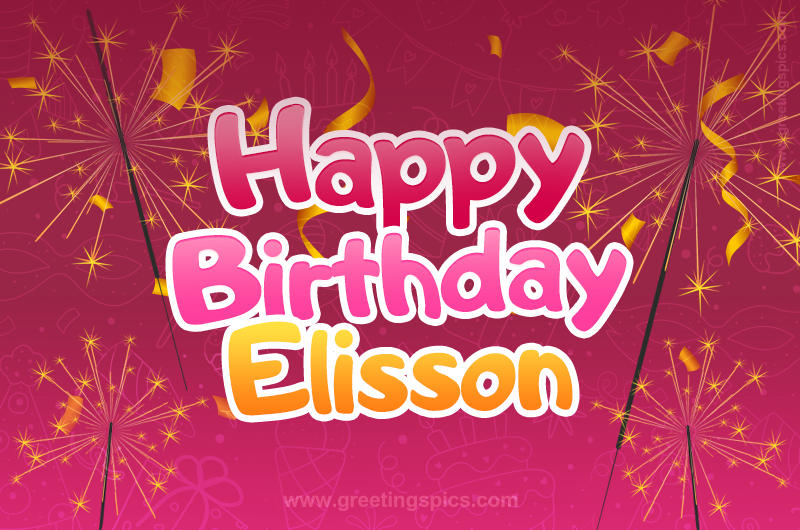 Happy Birthday Elisson Image with sparklers