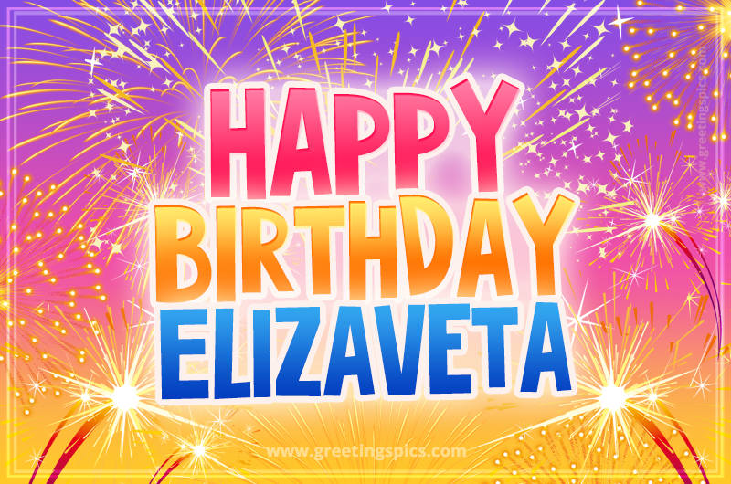 Happy Birthday Elizaveta Picture with fireworks