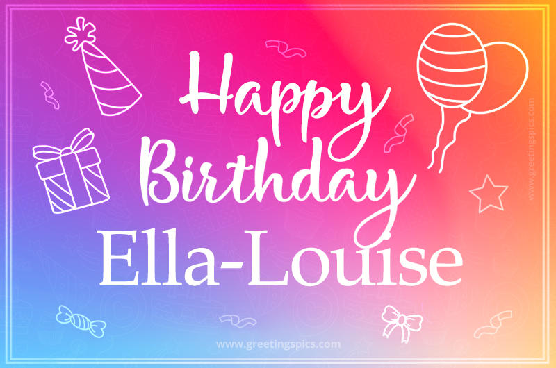 Colorful Happy Birthday Card For Ella-Louise