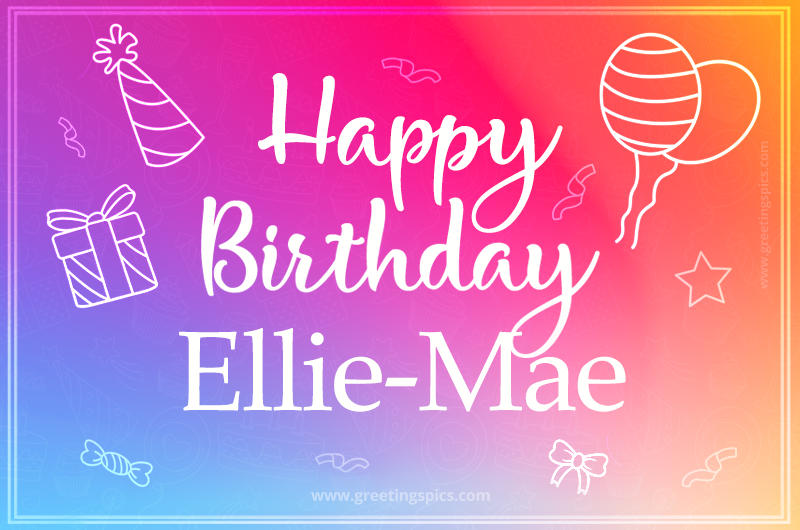 Colorful Happy Birthday Card For Ellie-Mae