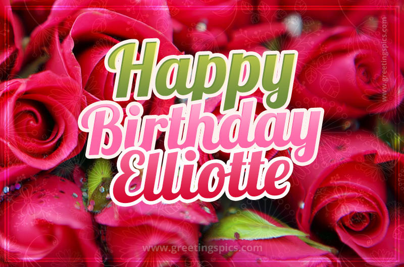 Happy Birthday Elliotte beautiful Image with red roses