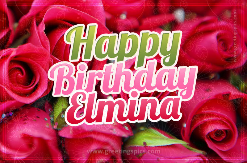 Happy Birthday Elmina beautiful Image with red roses