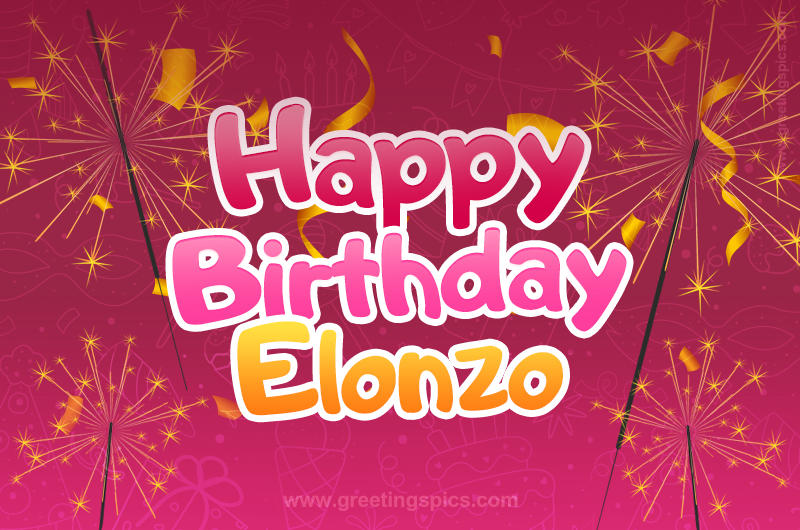 Happy Birthday Elonzo Image with sparklers