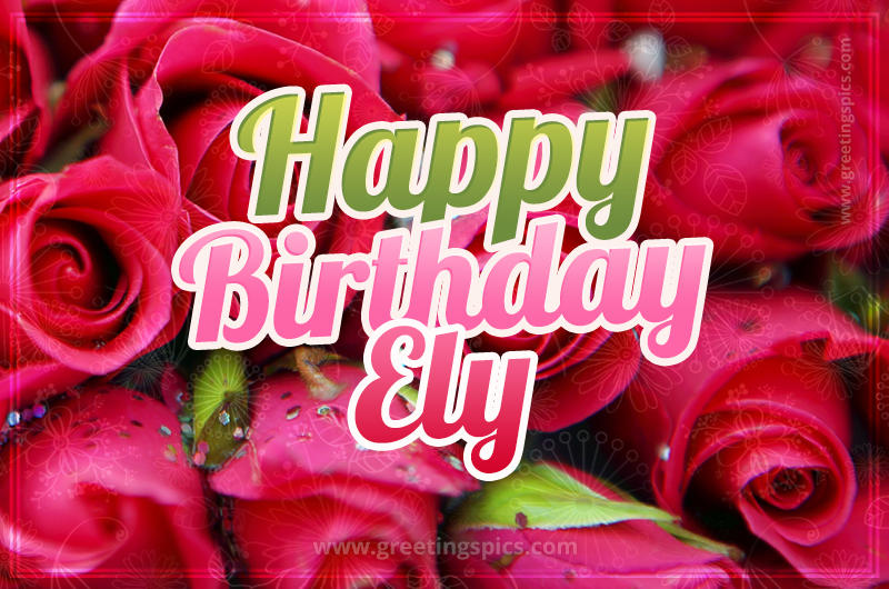 Happy Birthday Ely beautiful Image with red roses