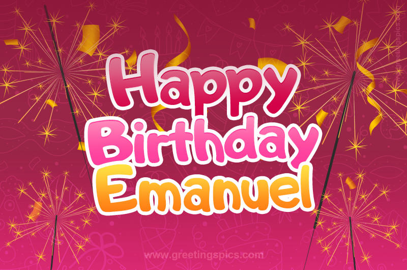 Happy Birthday Emanuel Image with sparklers