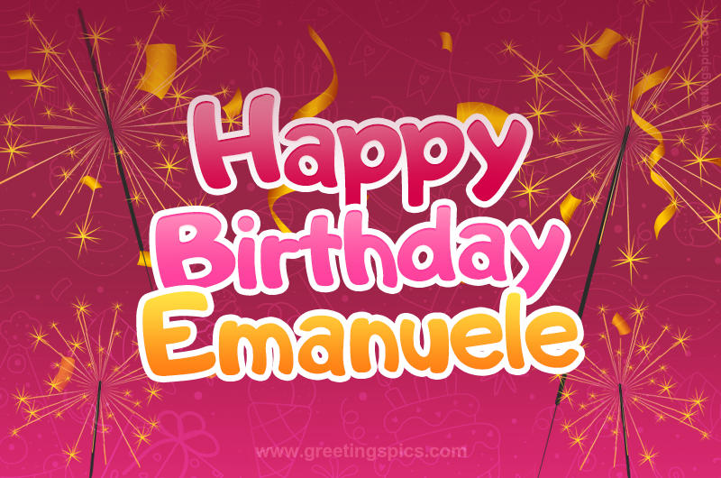 Happy Birthday Emanuele Image with sparklers